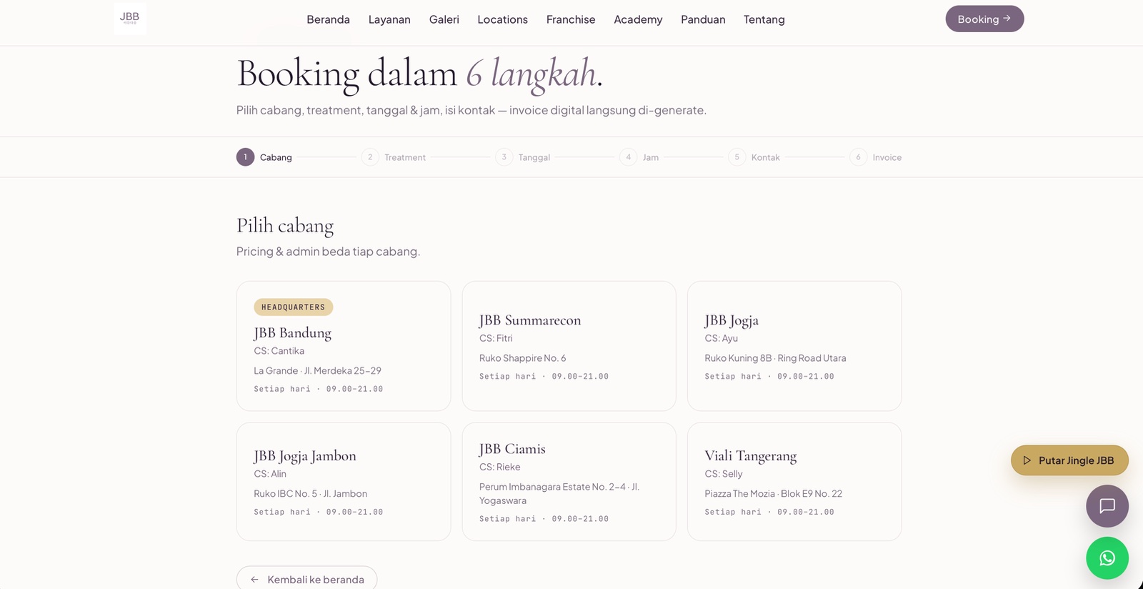 JBB Booking System